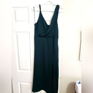 ZARA lace slip green dress